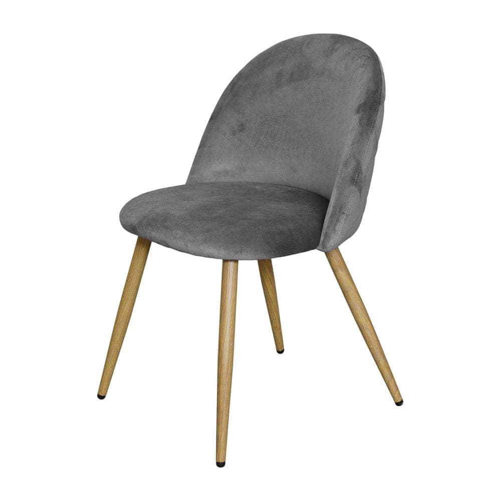 IDEA nábytok Jedálenská stolička LAMBDA sivý zamat